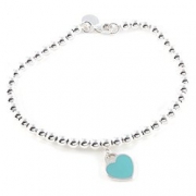Tiffany&Co 蒂芙尼 心形镶蓝珐琅珠式手链 1151.2元包邮含税（1439元， 下单8折）