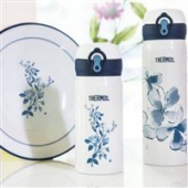 THERMOS 膳魔师 高真空不锈钢保温杯JNL-500-BWF 白色青花瓷