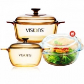 康宁 VISIONS 晶彩透明汤锅两件套2.25L+1.5L