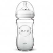 飞利浦新安怡（AVENT） 自然系列 SCF673/13 宽口玻璃奶瓶 240ml* 2件 防胀气系统
