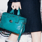 COACH 蔻驰 女士真皮铆钉手提包 $139.99 到手￥1100