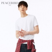 太平鸟 PEACEBIRD 男士弹力棉短袖T恤