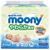 moony 尤妮佳 湿巾 柔软型 80片×3包