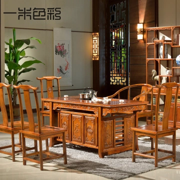 一米色彩 老榆木泡茶台 单桌  仿古茶桌