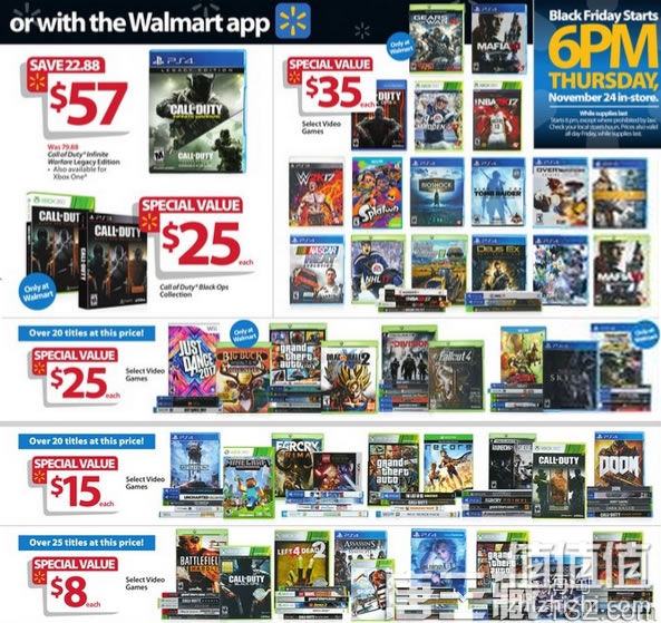 Walmart 美国沃尔玛 Black Friday黑色星期五 不可错过的25款折扣商品2016美国沃尔玛黑色星期五专场