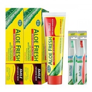 Aloe Fresh 瑷芦清 芦荟微笑倾城牙膏 100ml*2支+适齿护龈牙刷 2支