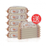 漂亮宝贝 婴儿湿纸巾带盖80片*5包+送10片*5包
