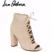 Sam Edelman Yvie女士真皮鱼嘴粗跟罗马鞋 $47.99