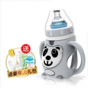 爱乐宝 新生儿防摔烫防胀气 宽口径玻璃奶瓶大礼包 熊猫宝宝230ml