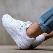NIKE 耐克 AF1 Flyknit 全白空军一号 飞线编织男子休闲鞋