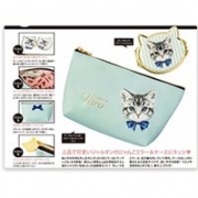 日本时尚杂志 steady 7月刊附录赠送 超萌猫咪小镜子+化妆包