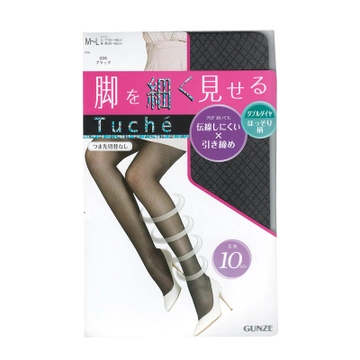 郡是（GUNZE）  TUCHE 双菱形网状加压连裤丝袜 黑色 4双