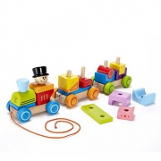 hape  拖拉玩具 几何积木小火车