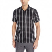 限S码 派瑞·艾力斯 Perry Ellis Bold Check 男士短袖衬衫