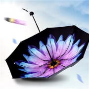 美人鱼 黑胶太阳伞 折叠晴雨伞
