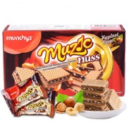马来西亚进口 马奇新新 Munchy’s 榛子花生夹心威化饼干 81g*10件