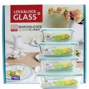LOCK&LOCK 乐扣乐扣 LLG445S911 格拉斯 保鲜盒 4件套    59.9元包邮