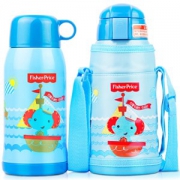 Fisher-Price 费雪 儿童吸管 双杯盖 不锈钢保温杯 550ml