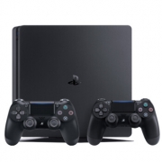 索尼（SONY） PlayStation 4 Slim 500GB 游戏主机 双手柄套装（含四张兑换卡）