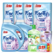立白家庭清洁大礼包 8kg洗衣液+1.35kg柔顺剂+400g馨香皂+1.45kg青柠洗洁