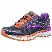 Brooks 女 休闲跑步鞋 Adrenaline GTS 15 1201741B458-6.0 海军呢大衣色/紫色仙人掌花色/新鲜三文鱼色 36.5 (US 6)（亚马逊进口直采,美国品牌）