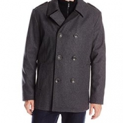 L码： KENNETH COLE REACTION Classic Peacoat 羊毛大衣