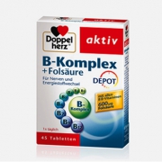 Doppelherz双心 天然VB族+叶酸营养片 45片