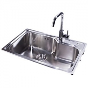 KOHLER 科勒 K-77160T-2S-NA 单槽台上厨盆+K-97274T-4-CP 龙头