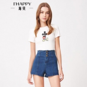 IHAPPY海贝 休闲可爱百搭圆领卡通印花短袖 折约20元（49，满减+用券）