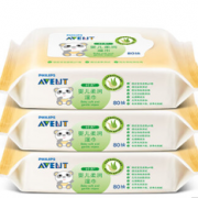 AVENT 新安怡 SCF986/40 婴儿柔润湿巾80抽3连包  折19.9元包邮（39.9元，199-100）