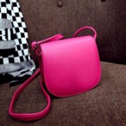 Angelababy同款：COACH 蔻驰Gloveton Leather Saddle Bag女士真皮单肩包  深粉色