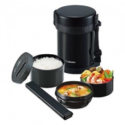 ZOJIRUSHI 象印 保温便当盒 三层不锈钢午餐组合 黑色 SL-GH18-BA *2件