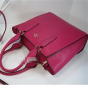COACH蔻驰Polish Pebble Crossbody 24 Carryall女士真皮手提单肩包 樱桃红
