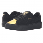 彪马（Puma）  Suede Creeper 女士金属头麂皮复古休闲鞋 黑色
