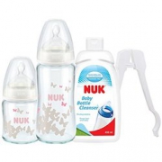 NUK 120ml宽口奶瓶+240ml宽口奶瓶+450ml奶瓶清洁液 149元包邮