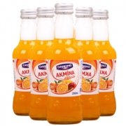 土耳其进口 阿卡娜（AKMINA）橙子芒果味 充气饮料 200ml*6瓶 整箱