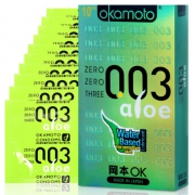 冈本（Okamoto）  安全套003 芦荟精华 10片装， 加倍润滑 薄而不涩