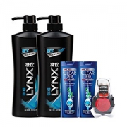 LYNX 凌仕 男士醒体沐浴露 契合 600ml*2 + 清扬 洗发露 100ml*2 + 凌仕 沐浴魔球