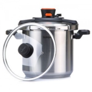 SUPOR 苏泊尔 D22E 巧易开压力锅 7.6L+顺祥 18头白瓷浮雕餐具套装