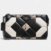 COACH Canyon Quilt Exotic Nolita Wristlet  蔻驰 女士稀有压花皮革绗缝单肩腕包 新低$94.99