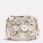 国内￥6500，COACH 蔻驰 1941高端系列 SADDLE 17女士真皮浮雕花朵单肩包 $233.75（$275 额外85折）
