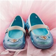 Crocs 卡洛驰Keeley Frozen Flat《冰雪奇缘》花朵儿童时尚洞洞鞋/沙滩鞋 闪亮蓝