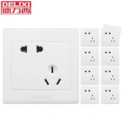DELIXI 德力西 EC86ZS/3 错位五孔插座 10只装 *3件