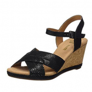 其乐（Clarks）  Helio Latitude女士真皮坡跟凉鞋