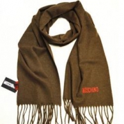 MOSCHINO Unisex 中性款羊毛围巾 棕色