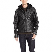 反季好价！Calvin Klein 卡文.克莱Faux-Leather男士仿皮机车夹克