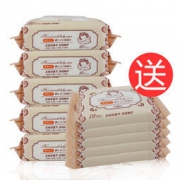 漂亮宝贝 婴儿湿纸巾 80片*5包 + 10片*5包