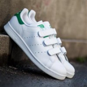 限尺码！Adidas阿迪达斯Stan Smith 男士经典潮流魔术贴绿尾