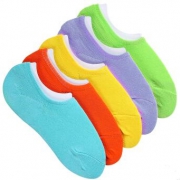 北极绒 女袜 夏季船袜 纯色薄款透气运动棉袜 5双 均码