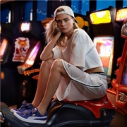 PUMA 彪马 Basket Heart 女款牛仔布丝带蝴蝶结运动鞋